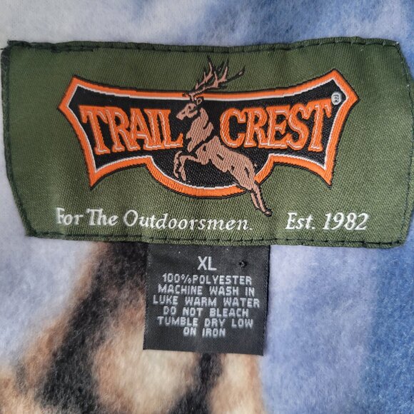 Y2K Trail Crest Outdoorsmen Men’s XL Wolves Nature Full Zip Fleece Jacket, NWT - Picture 3 of 6
